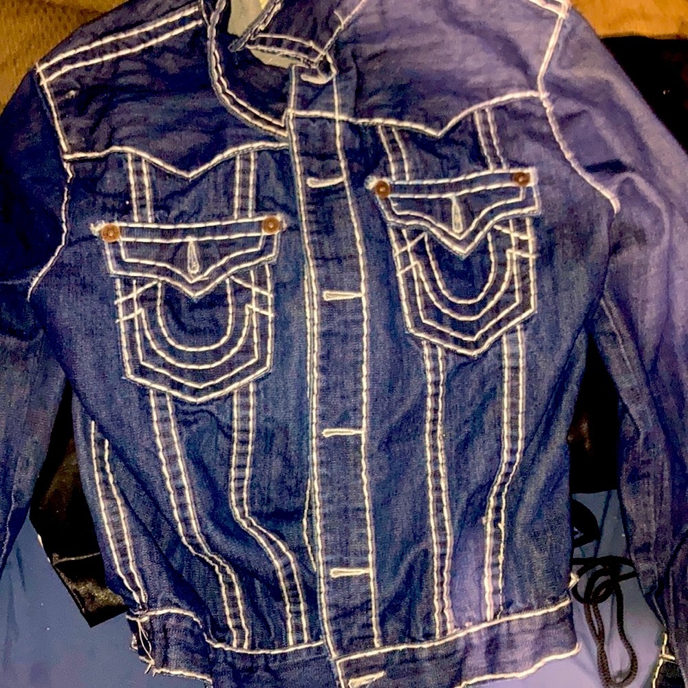 True religion super t denim jacket xxl
